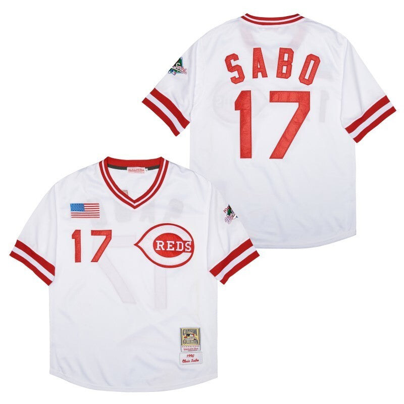 Cincinnati Reds #17 Chris Sabo Style 3 Baseball Jersey baseball jersey product view 1