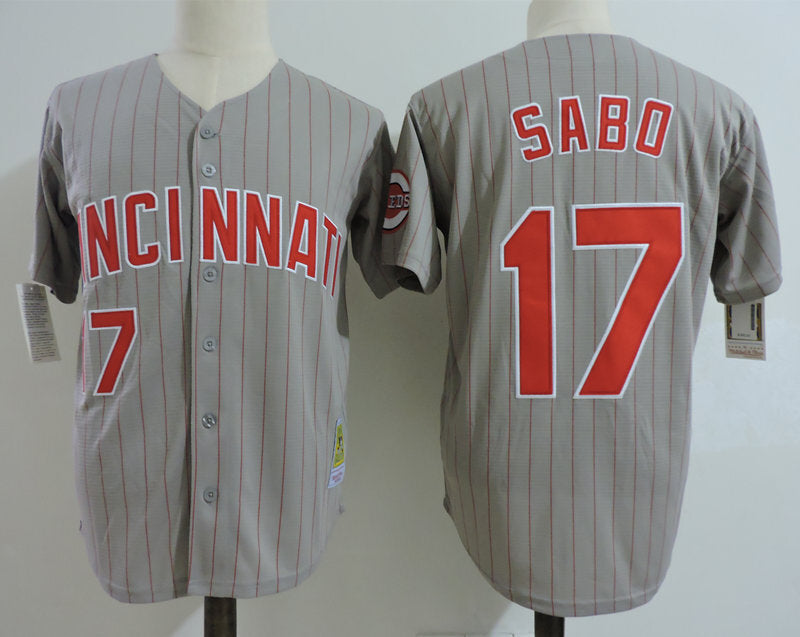 Cincinnati Reds #17 Chris Sabo Style 5 Baseball Jersey baseball jersey product view 1