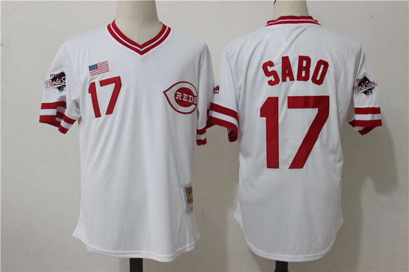 Cincinnati Reds #17 Chris Sabo Style 6 Baseball Jersey baseball jersey product view 1
