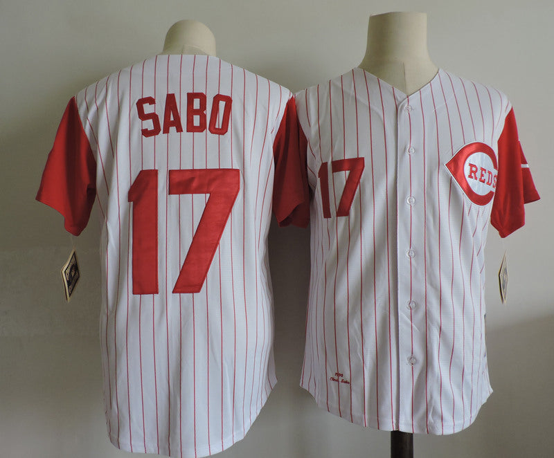 Cincinnati Reds #17 Chris Sabo Style 9 Baseball Jersey baseball jersey product view 1