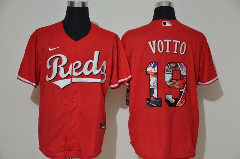 Cincinnati Reds #19 Joey Votto Style 2 Baseball Jersey baseball jersey product view 1