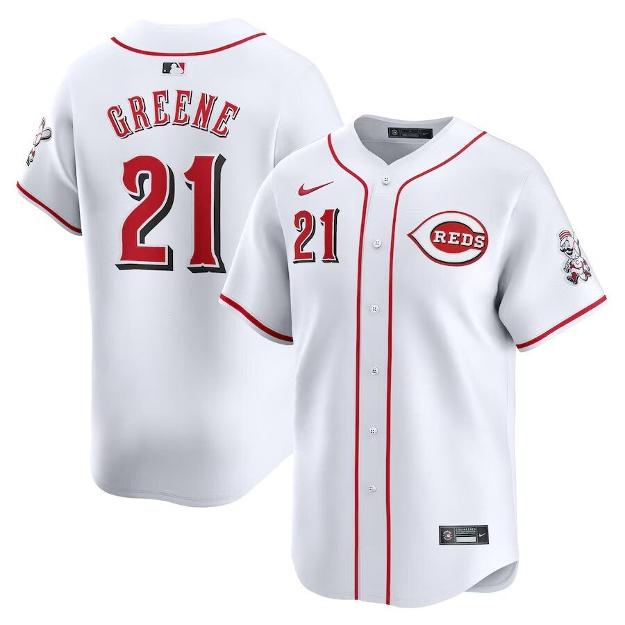 Cincinnati Reds #21 Hunter Greene Home Limited Player Jersey - White Baseball Jersey baseball jersey product view 1