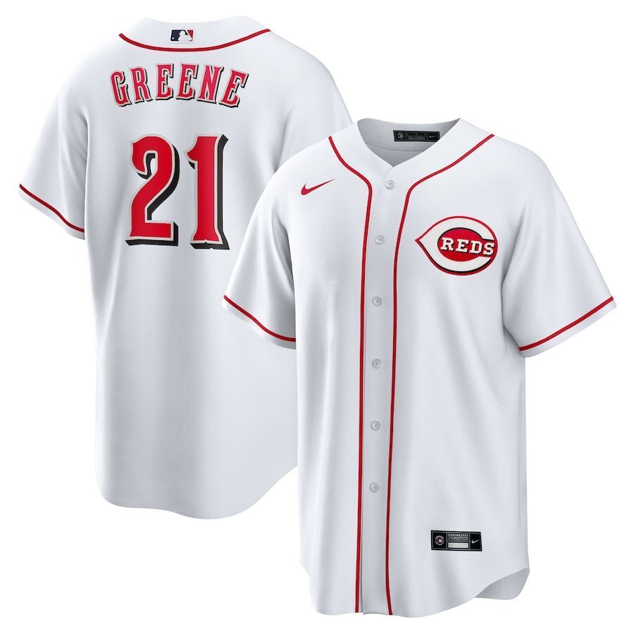 Cincinnati Reds #21 Hunter Greene Home Replica Jersey - White Baseball Jersey baseball jersey product view 1