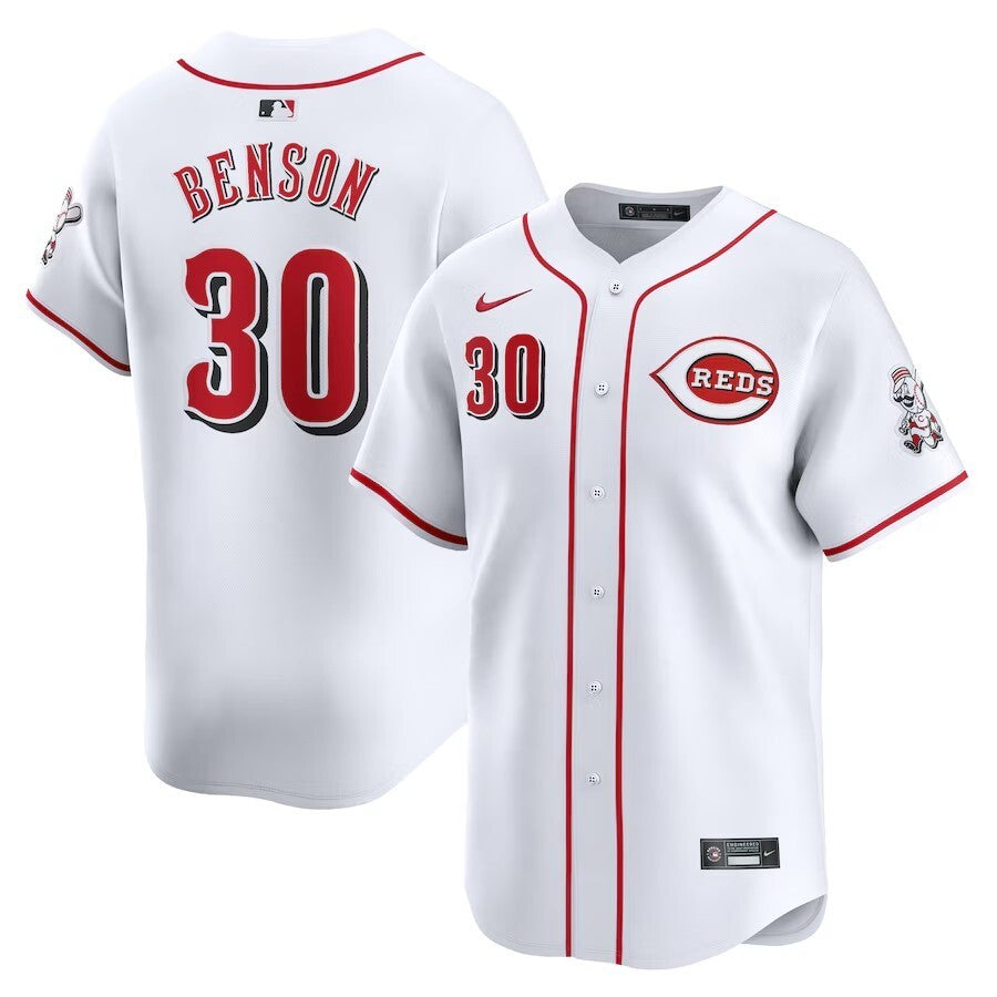 Cincinnati Reds #30 Will Benson Home Limited Player Jersey - White Baseball Jersey baseball jersey product view 1