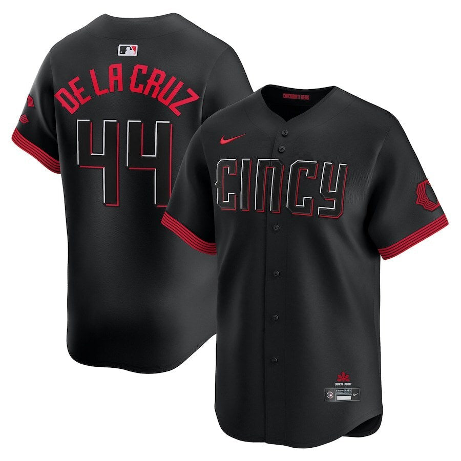 Cincinnati Reds #44 Elly De La Cruz City Connect Limited Jersey - Black Baseball Jersey baseball jersey product view 1