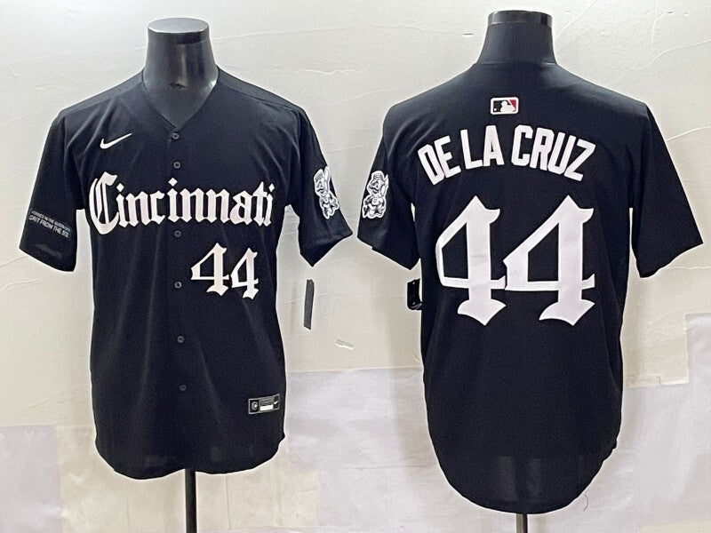 Cincinnati Reds #44 Elly De La Cruz Reds 5 Collaboration Style 1 Baseball Jersey baseball jersey product view 1