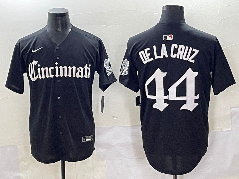 Cincinnati Reds #44 Elly De La Cruz Reds 5 Collaboration Style 2 Baseball Jersey baseball jersey product view 1