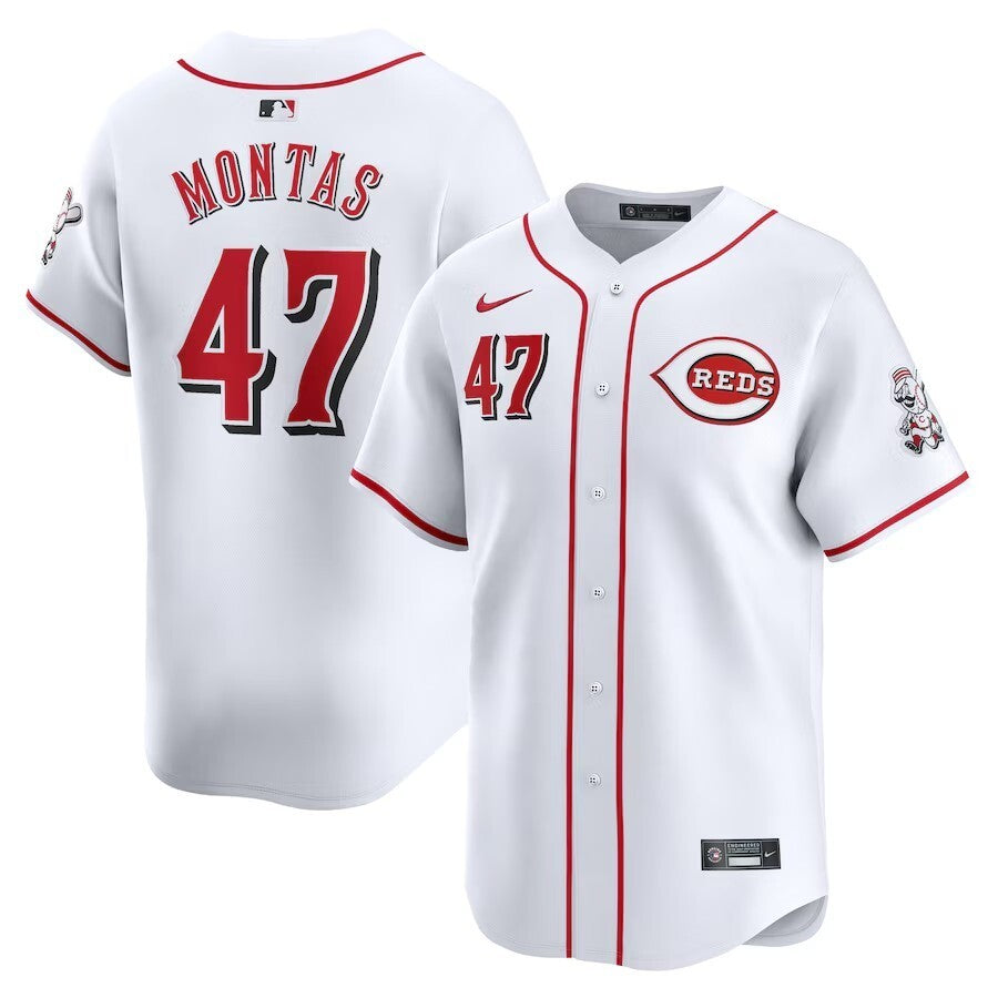 Cincinnati Reds #47 Frankie Montas Home Limited Player Jersey - White Baseball Jersey baseball jersey product view 1