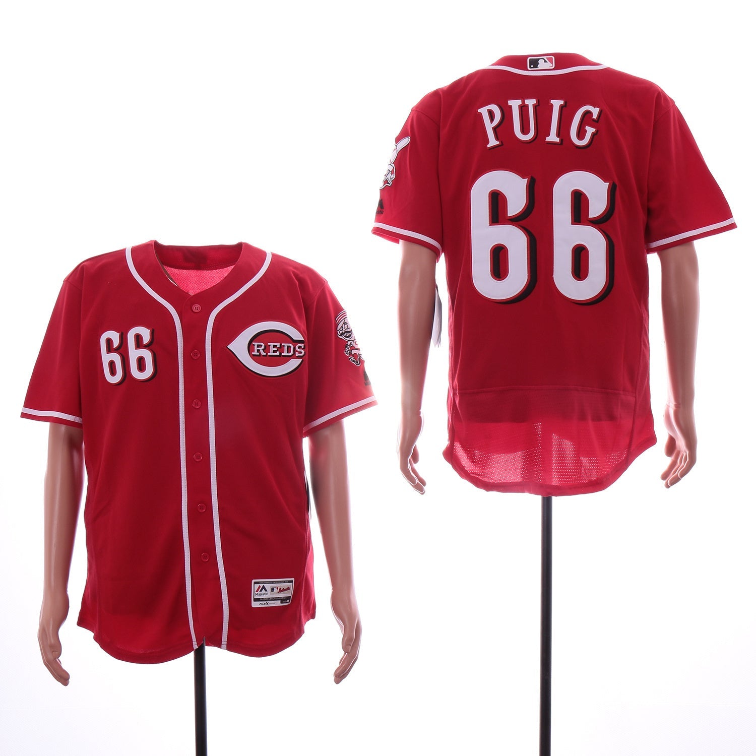 Cincinnati Reds #66 Yasiel Puig 1 Baseball Jersey baseball jersey product view 1