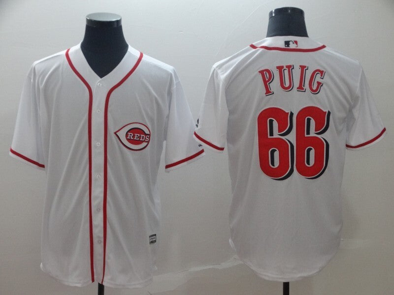Cincinnati Reds #66 Yasiel Puig Style 1 Baseball Jersey baseball jersey product view 1
