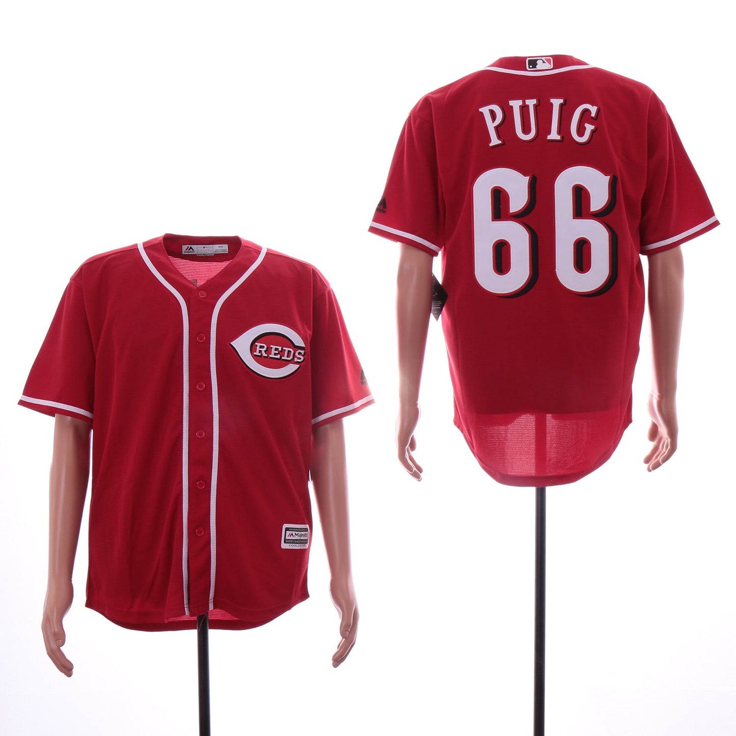 Cincinnati Reds #66 Yasiel Puig Style 3 Baseball Jersey baseball jersey product view 1
