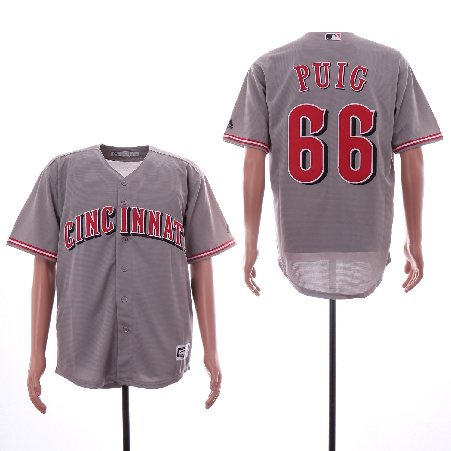 Cincinnati Reds #66 Yasiel Puig Style 5 Baseball Jersey baseball jersey product view 1