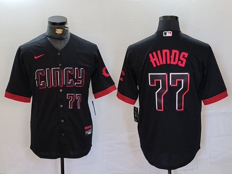 Cincinnati Reds #77 Rece Hinds Reds City Adult Style 2 Baseball Jersey baseball jersey product view 1