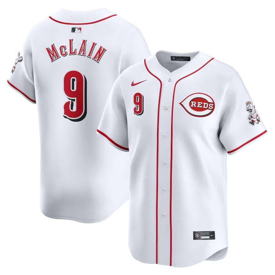 Cincinnati Reds #9 Matt McLain Home Limited Player Jersey - White Baseball Jersey baseball jersey product view 1