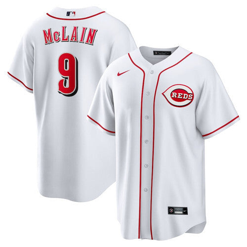 Cincinnati Reds #9 Matt McLain Home Men Jersey - White Baseball Jersey baseball jersey product view 1