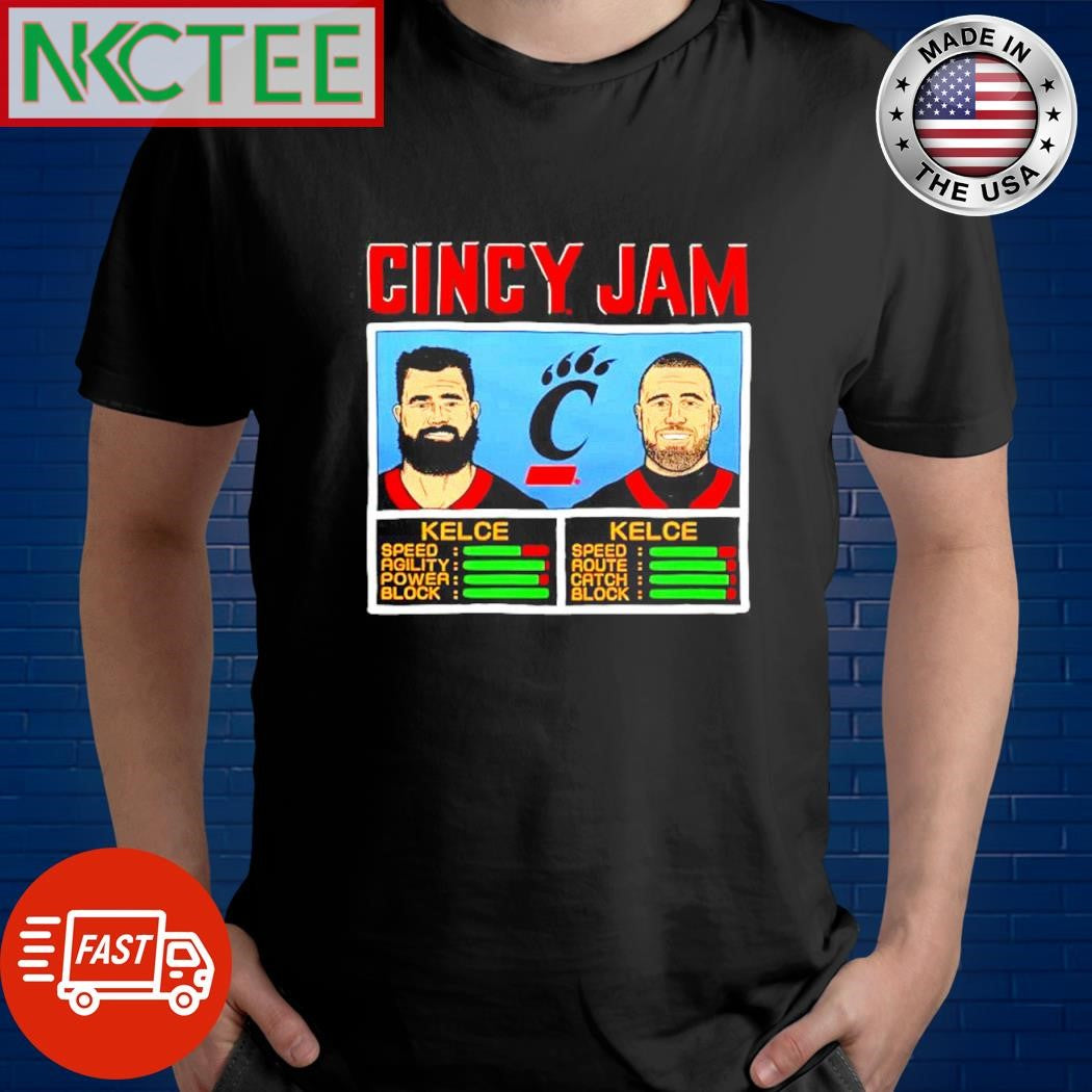 Cincy Jam Travis Kelce and Jason Kelce Cincinnati Bearcats shirt Unisex T-shirt, Sweatshirt, Hoodie, Long Sleeve Tee - T-Shirt, Sweatshirt, Hoodie