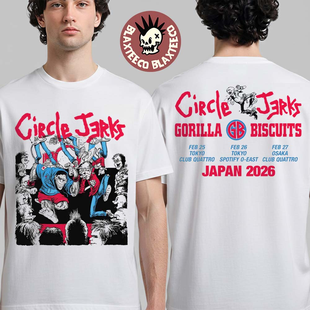 Circle Jerks Japan Tour 2026 Merch X Gorilla Biscuits Two Sided T-Shirt Unisex T-shirt, Sweatshirt, Hoodie, Long Sleeve Tee - T-Shirt, Sweatshirt, Hoodie