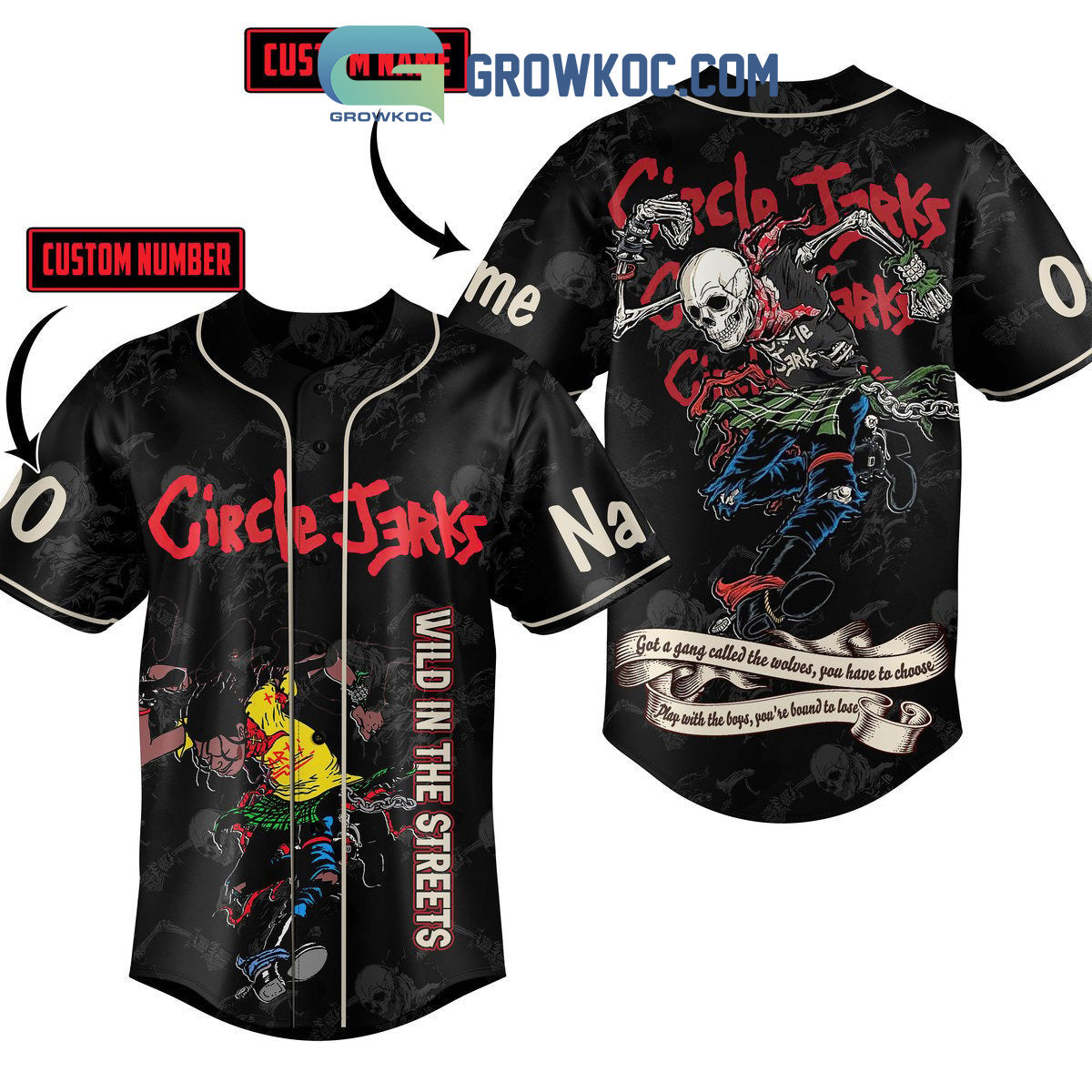 Circle Jerks Wild In The Streets Personalized Baseball Jersey baseball jersey product view 1