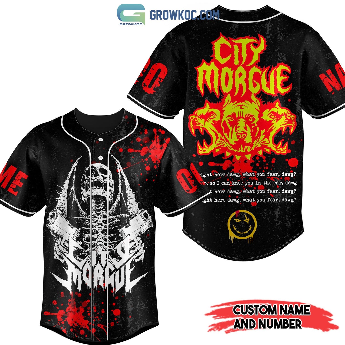 City Morgue Hip Hop Personalized Baseball Jersey baseball jersey product view 1