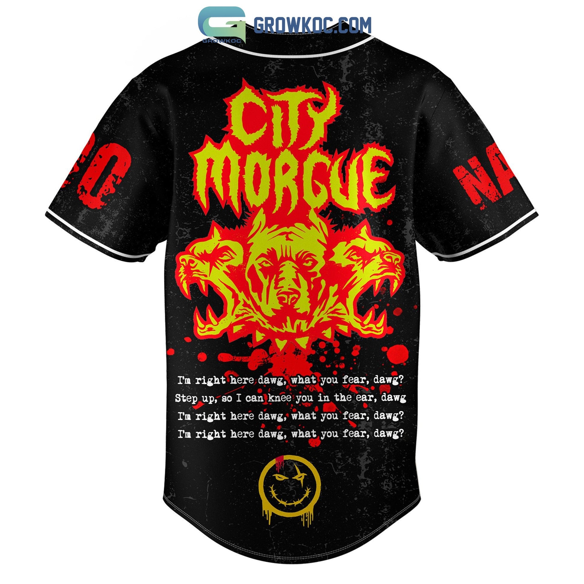 City Morgue Hip Hop Personalized Baseball Jersey baseball jersey product view 3