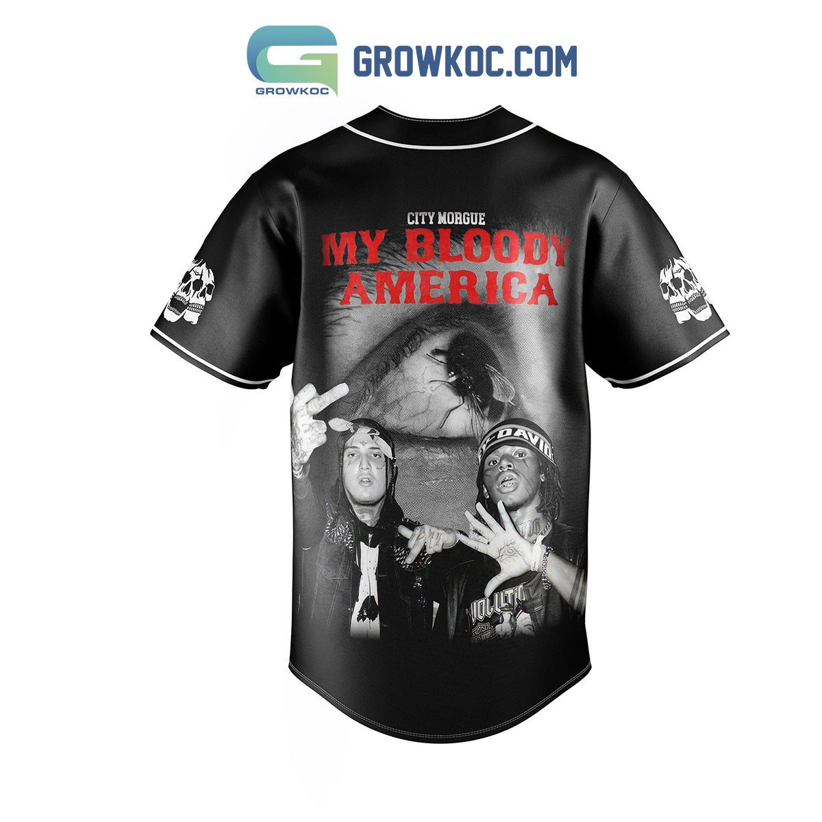 City Morgue My Bloody America Baseball Jersey baseball jersey product view 3