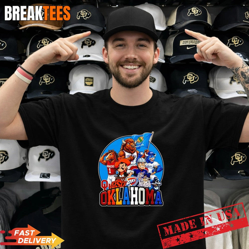 City Series Oklahoma Mascots Graphic T-Shirt Unisex T-shirt, Sweatshirt, Hoodie, Long Sleeve Tee - T-Shirt, Sweatshirt, Hoodie