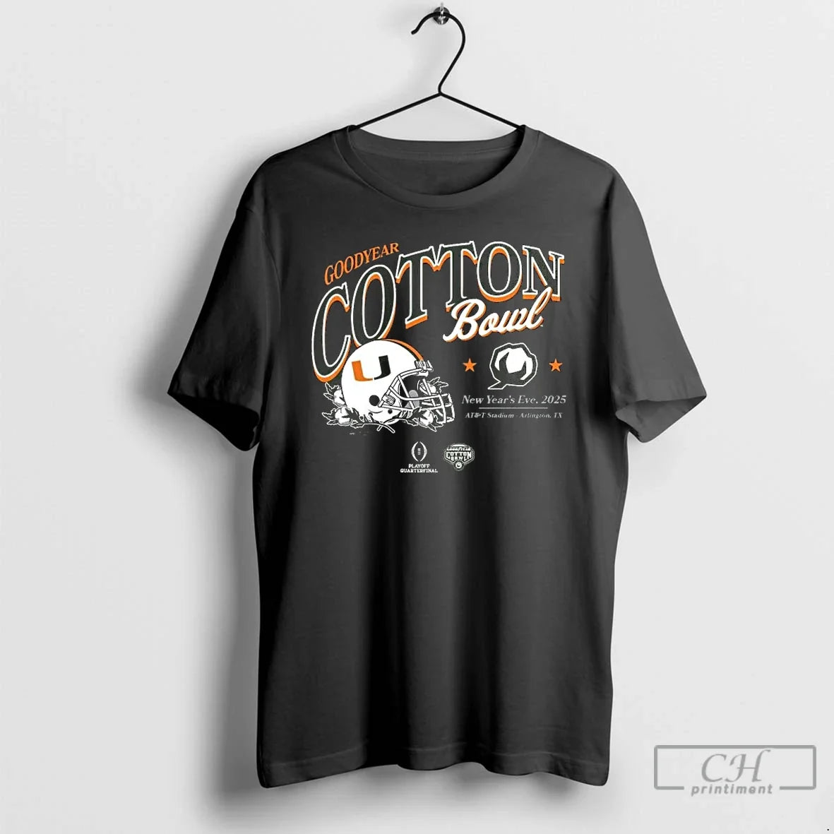 Classic 2025 Cotton Bowl Miami Canes Helmet Bound - T-Shirt, Sweatshirt, Hoodie
