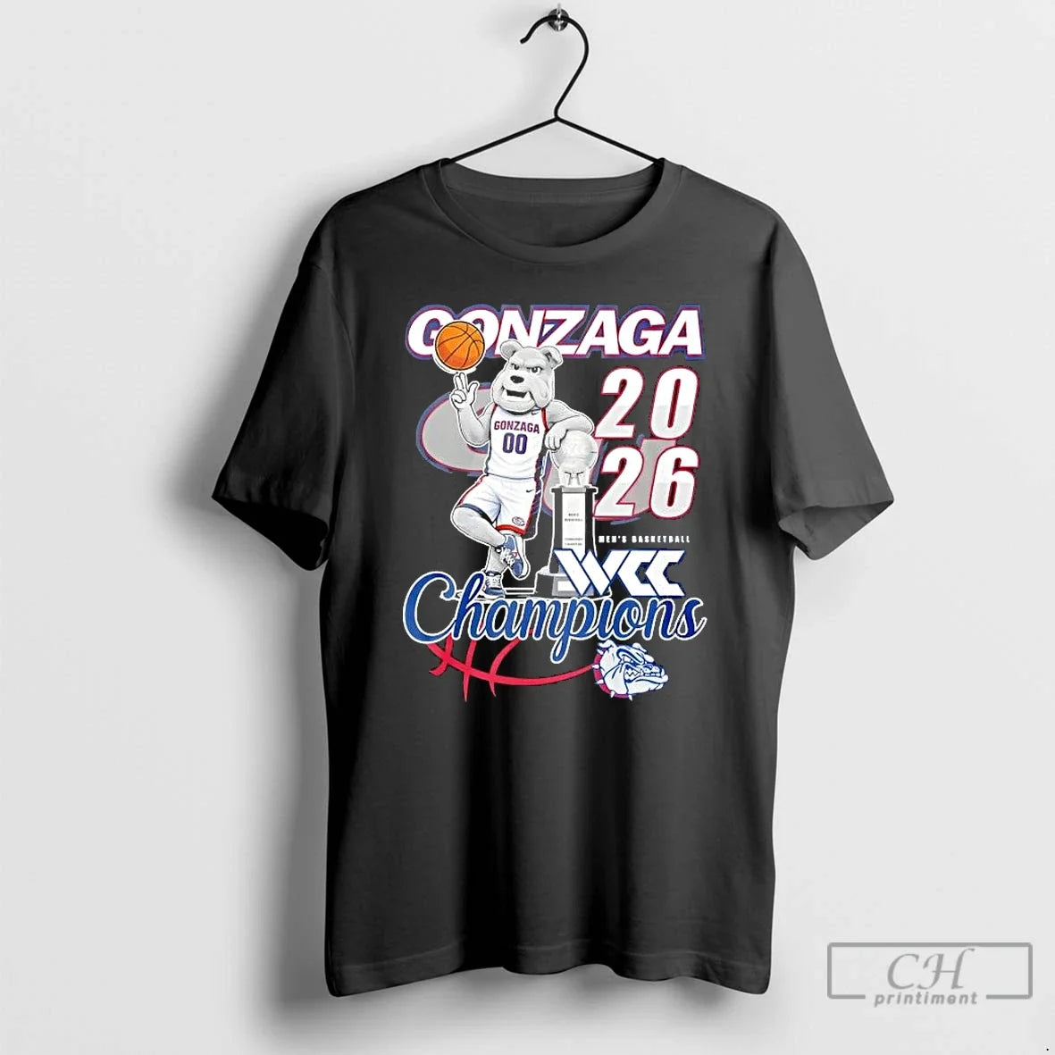 Classic 2026 Mens Basketball Champions Gonzaga Bulldogs Mascot Unisex T-shirt, Sweatshirt, Hoodie, Long Sleeve Tee - T-Shirt, Sweatshirt, Hoodie