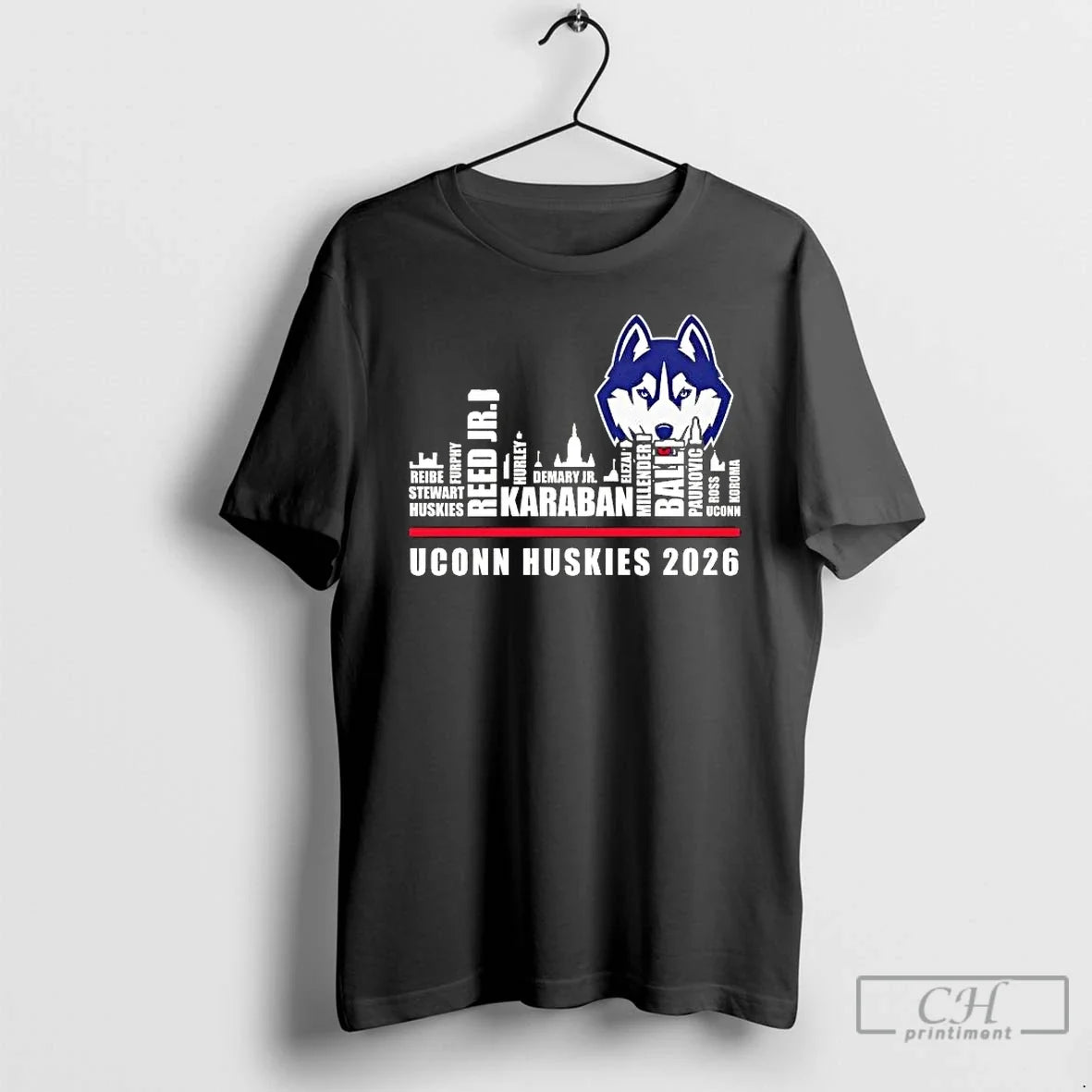 Classic 2026 Uconn Huskies All Names City Thank You For The Memories Skyline T Shirts Unisex T-shirt, Sweatshirt, Hoodie, Long Sleeve Tee - T-Shirt, Sweatshirt, Hoodie