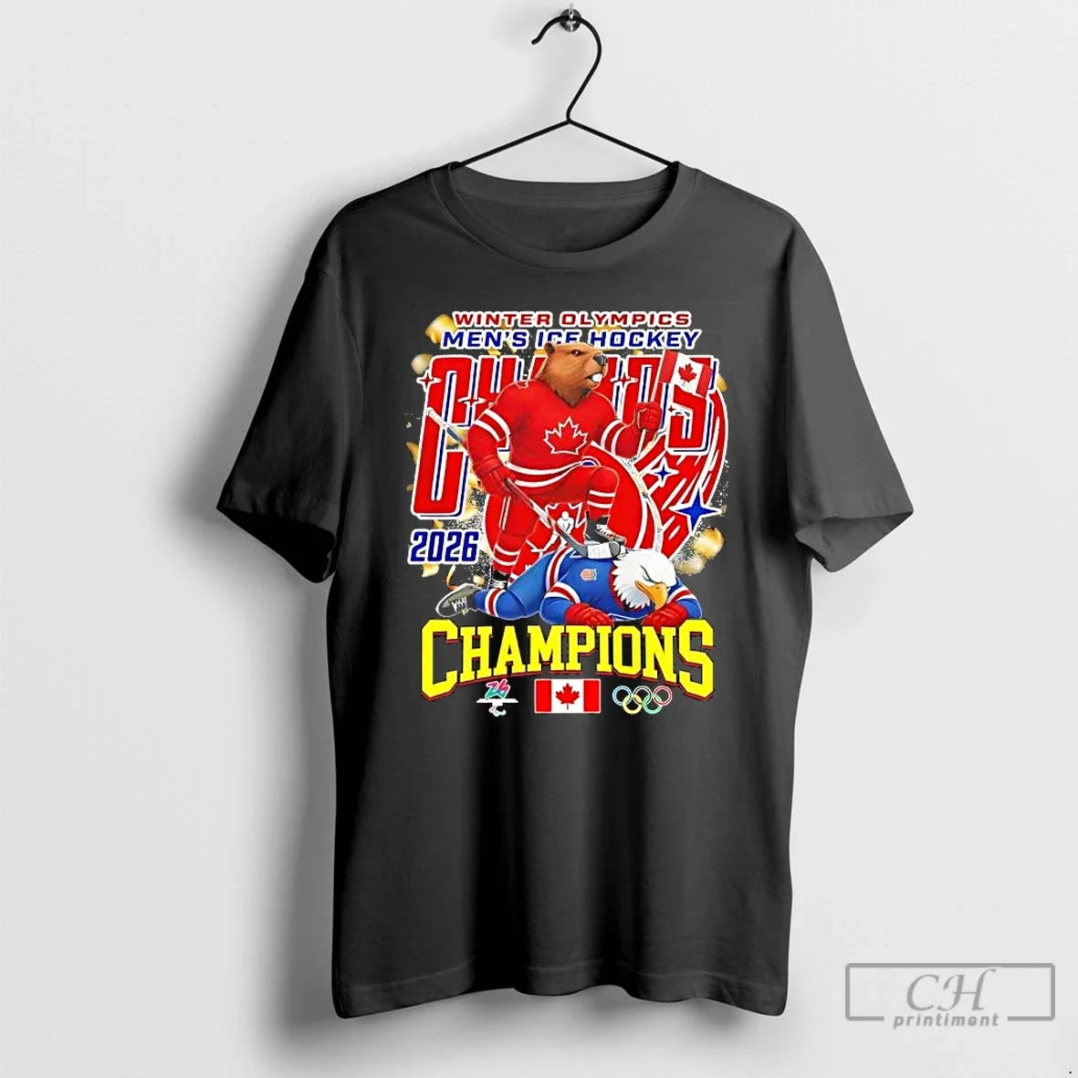 Classic 2026 Winter Olympics Mens Ice Hockey Canada Beat Usa Champions Unisex T-shirt, Sweatshirt, Hoodie, Long Sleeve Tee - T-Shirt, Sweatshirt, Hoodie