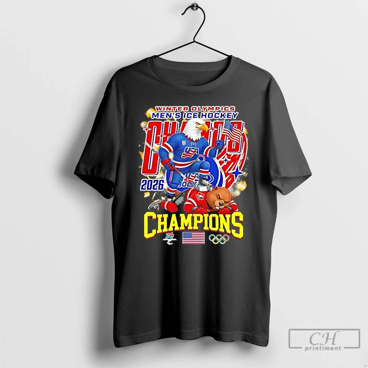 Classic 2026 Winter Olympics Mens Ice Hockey Usa Beat Canada Champions Unisex T-shirt, Sweatshirt, Hoodie, Long Sleeve Tee - T-Shirt, Sweatshirt, Hoodie