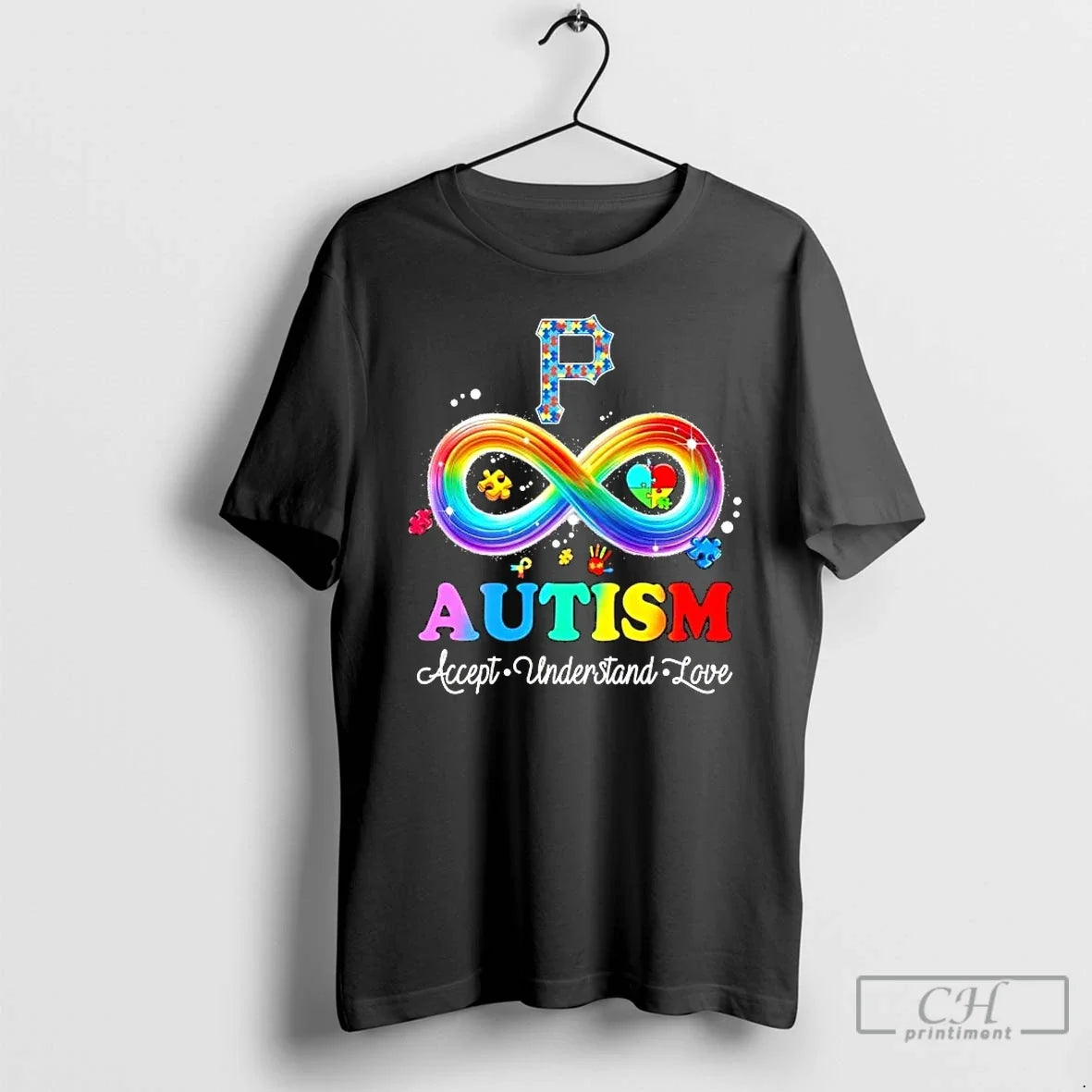 Classic Autism Accept Understand Love Pittsburgh Pirates Baseball Logo Colors Unisex T-shirt, Sweatshirt, Hoodie, Long Sleeve Tee - T-Shirt, Sweatshirt, Hoodie