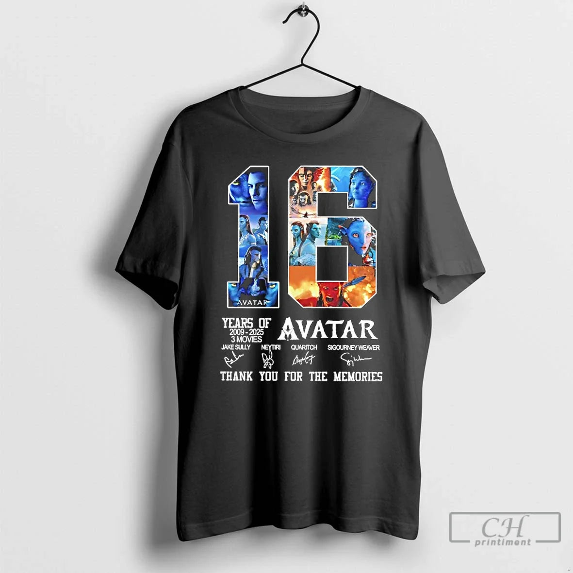 Classic Avatar 16 Years Of 2009 2025 3 Movies Thank You For The Memories Signatures - T-Shirt, Sweatshirt, Hoodie