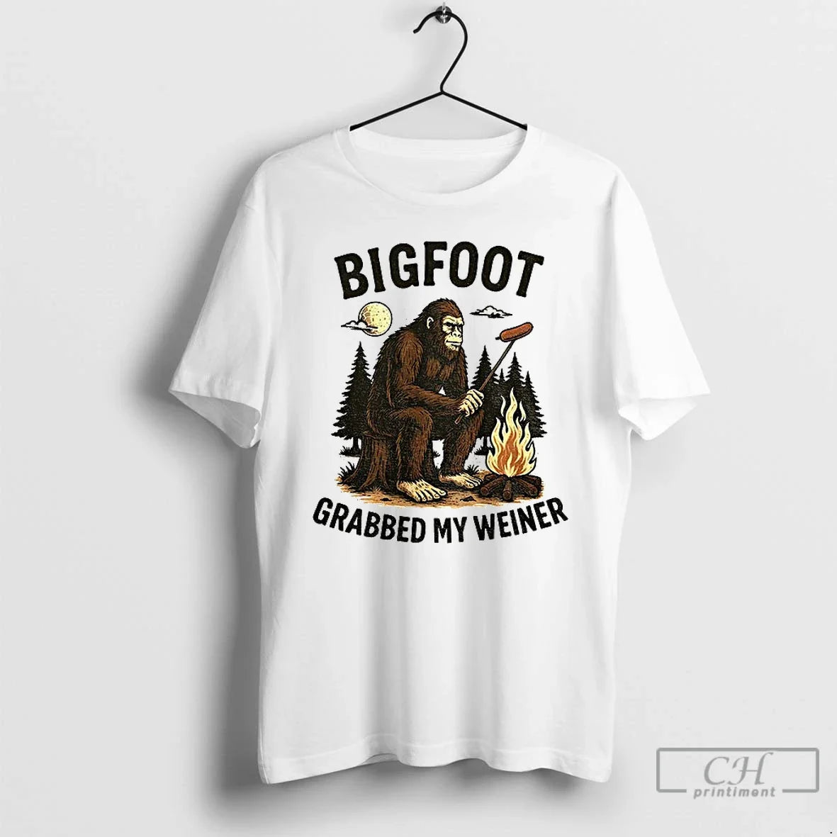Classic Bigfoot Grabbed My Wiener Vintage - T-Shirt, Sweatshirt, Hoodie
