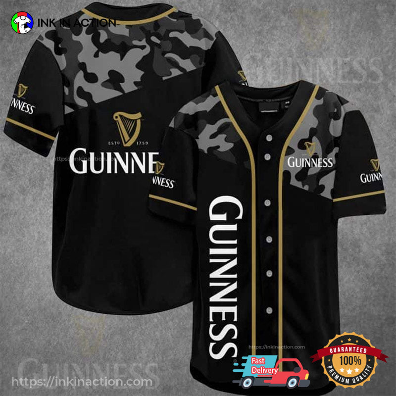 Classic Camouflage Guinness Baseball Jersey baseball jersey product view 1