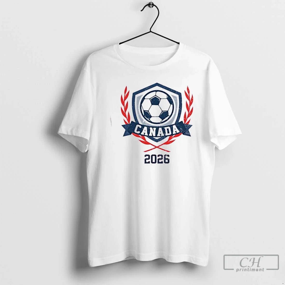 Classic Canada 2026 Vintage Soccer Crest - T-Shirt, Sweatshirt, Hoodie