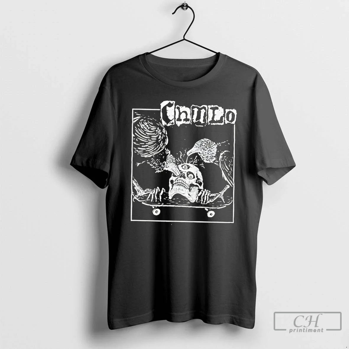Classic Chaudo Skull Ravens Retro - T-Shirt, Sweatshirt, Hoodie