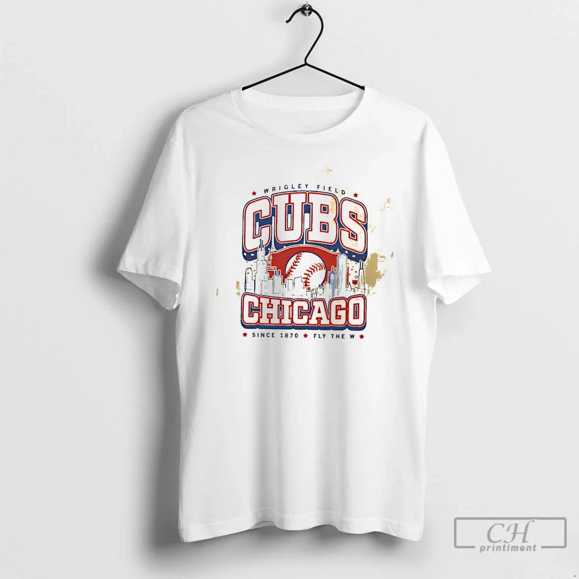 Classic Chicago Cubs Wrigley Field Since 1870 Fly The W Unisex T-shirt, Sweatshirt, Hoodie, Long Sleeve Tee - T-Shirt, Sweatshirt, Hoodie