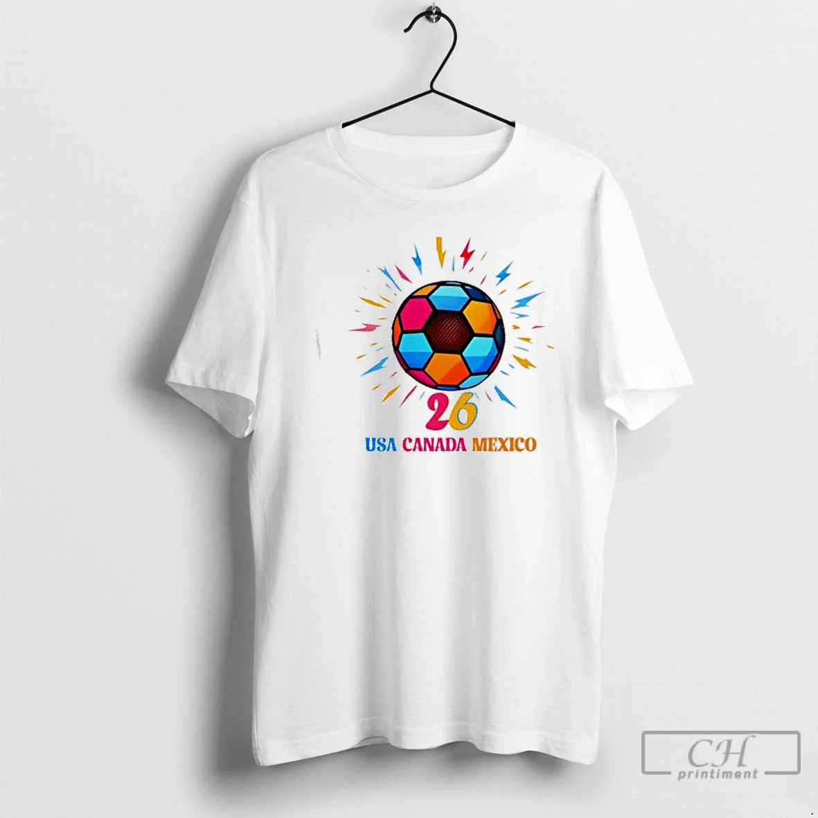 Classic Colorful Soccer Ball Usa Canada Mexico 2026 - T-Shirt, Sweatshirt, Hoodie