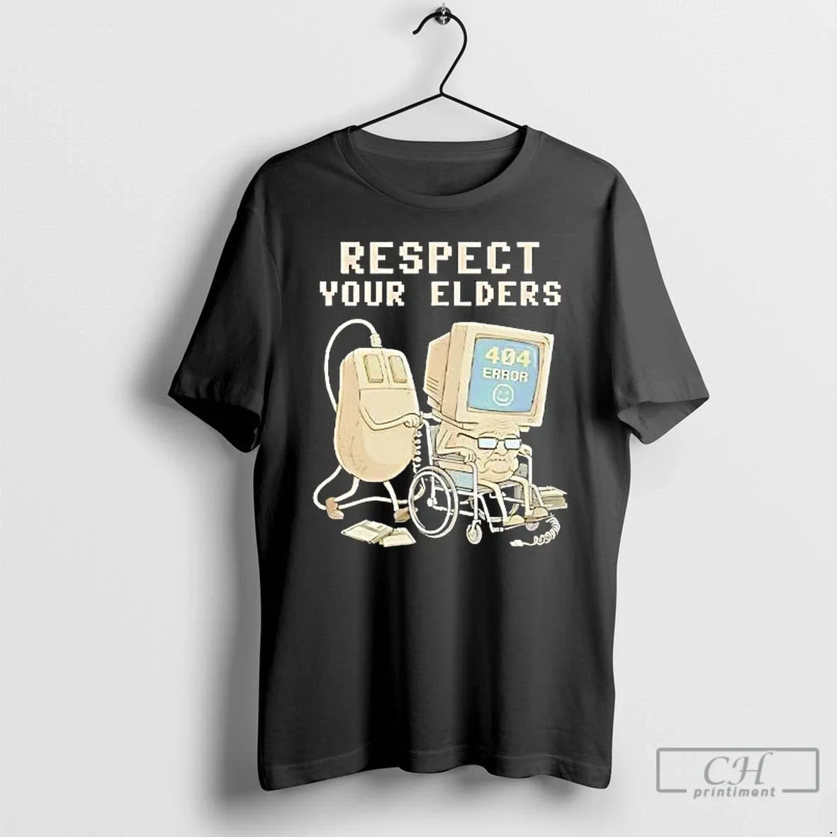 Classic Computer Tech 404 Error Hilarious Respect Your Elders - T-Shirt, Sweatshirt, Hoodie