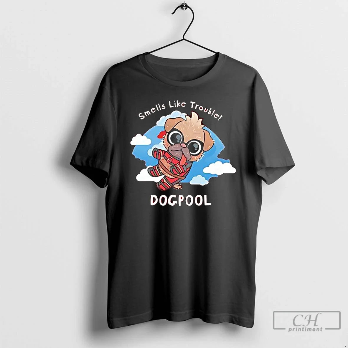 Classic Deadpool Smells Like Trouble Dogpool Graphic - T-Shirt, Sweatshirt, Hoodie