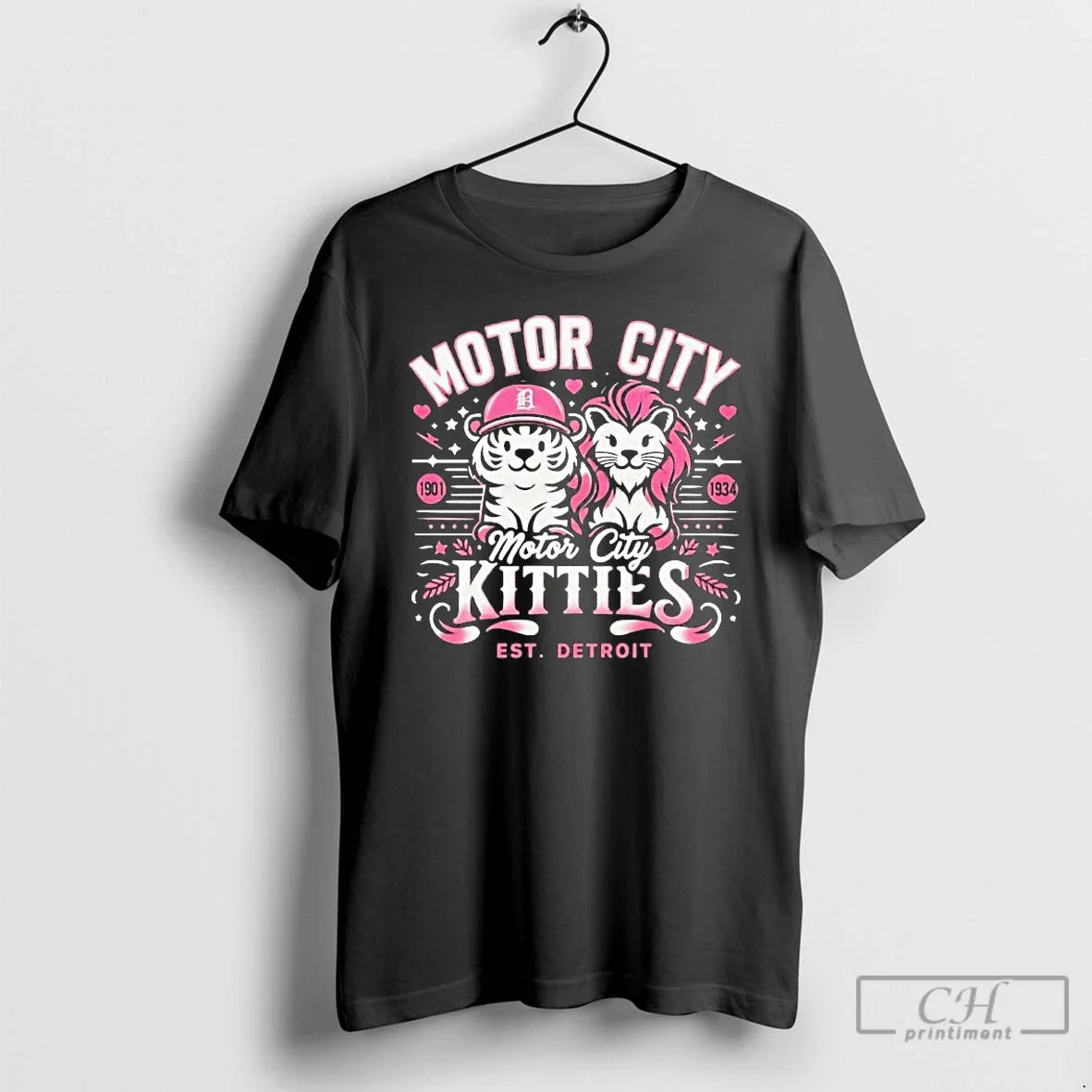 Classic Detroit Lions And Tigers Motor City Kitties Est Detroit - T-Shirt, Sweatshirt, Hoodie