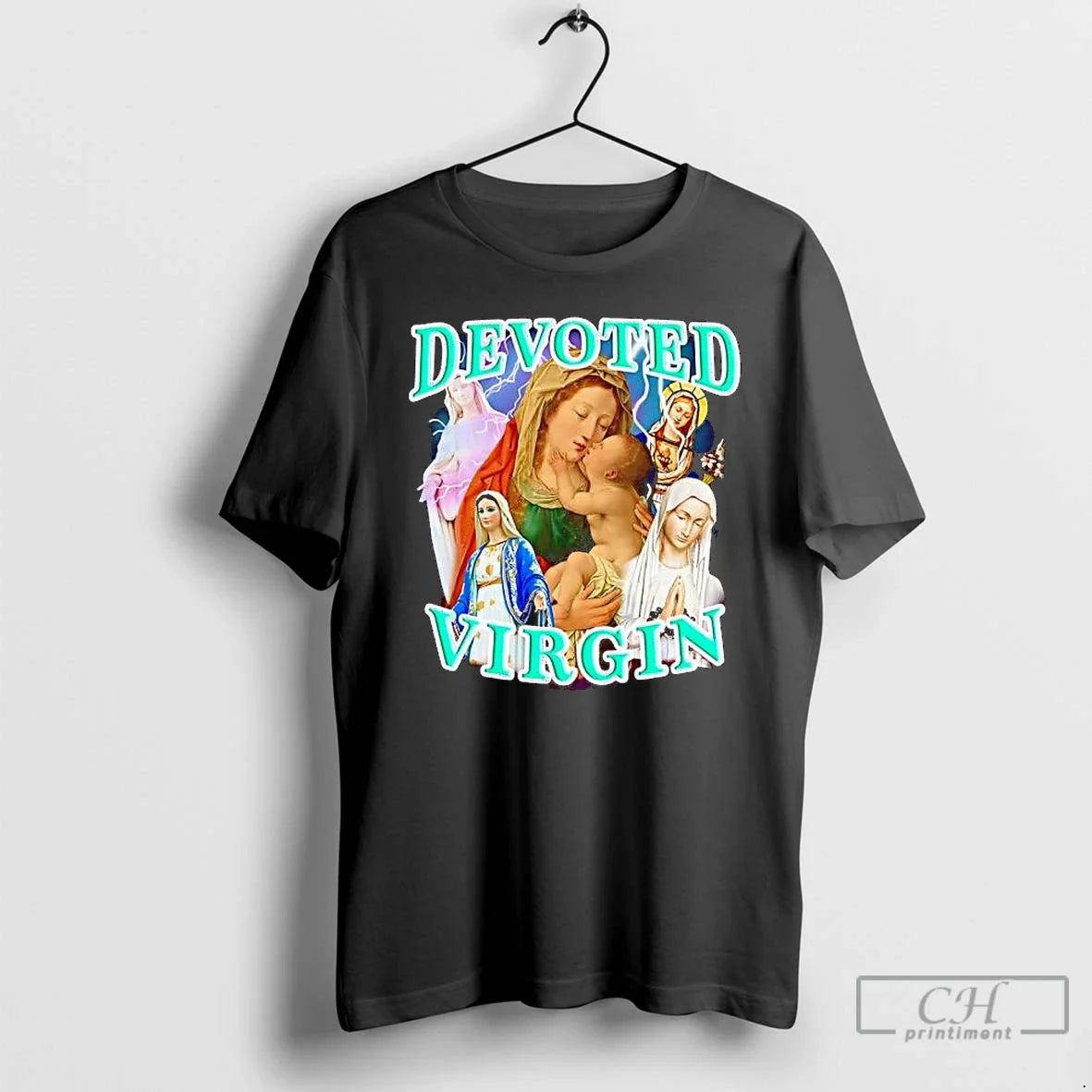 Classic Devoted Virgin Vintage Religious Graphic - T-Shirt, Sweatshirt, Hoodie
