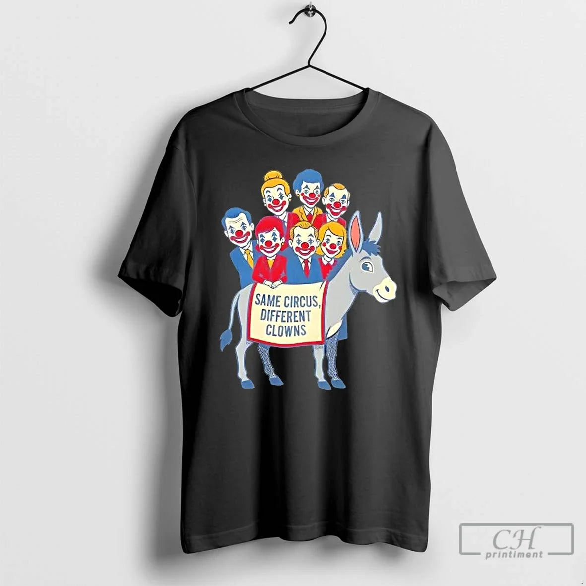 Classic Donkey Same Circus Different Clowns Cartoon Unisex T-shirt, Sweatshirt, Hoodie, Long Sleeve Tee - T-Shirt, Sweatshirt, Hoodie