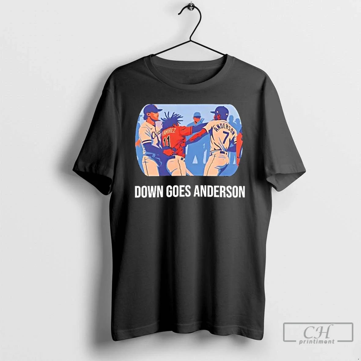 Classic Down Goes Anderson Jose Ramirez Cleveland Guardians Baseball Unisex T-shirt, Sweatshirt, Hoodie, Long Sleeve Tee - T-Shirt, Sweatshirt, Hoodie