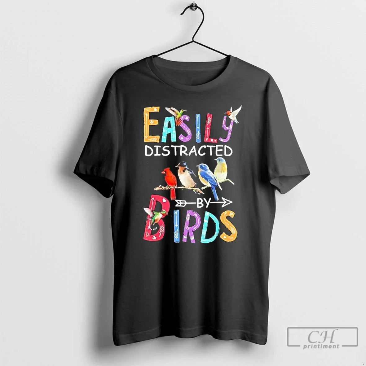 Classic Easily Distracted By Birds - T-Shirt, Sweatshirt, Hoodie