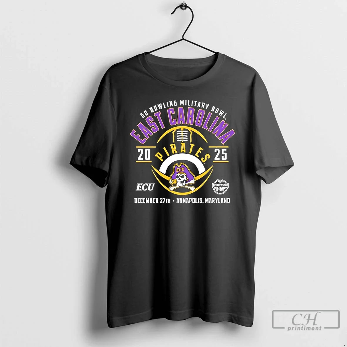 Classic East Carolina Pirates Go Bowling Military Bowl 2025 Annapolis Maryland - T-Shirt, Sweatshirt, Hoodie