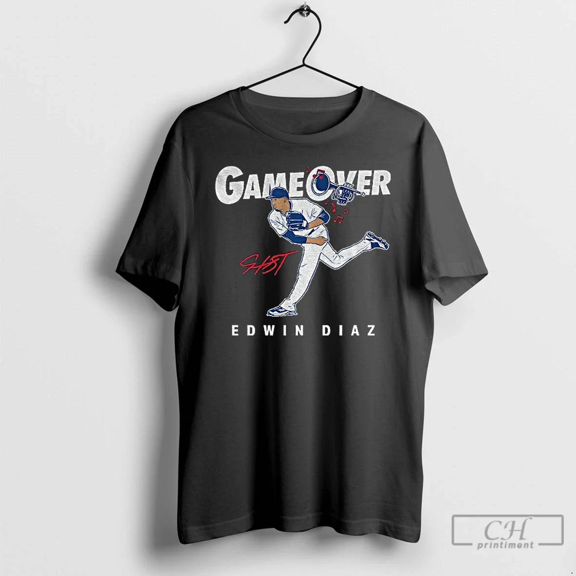 Classic Edwin Diaz Los Angeles Dodgers Mlb Baseball Game Over Signature - T-Shirt, Sweatshirt, Hoodie