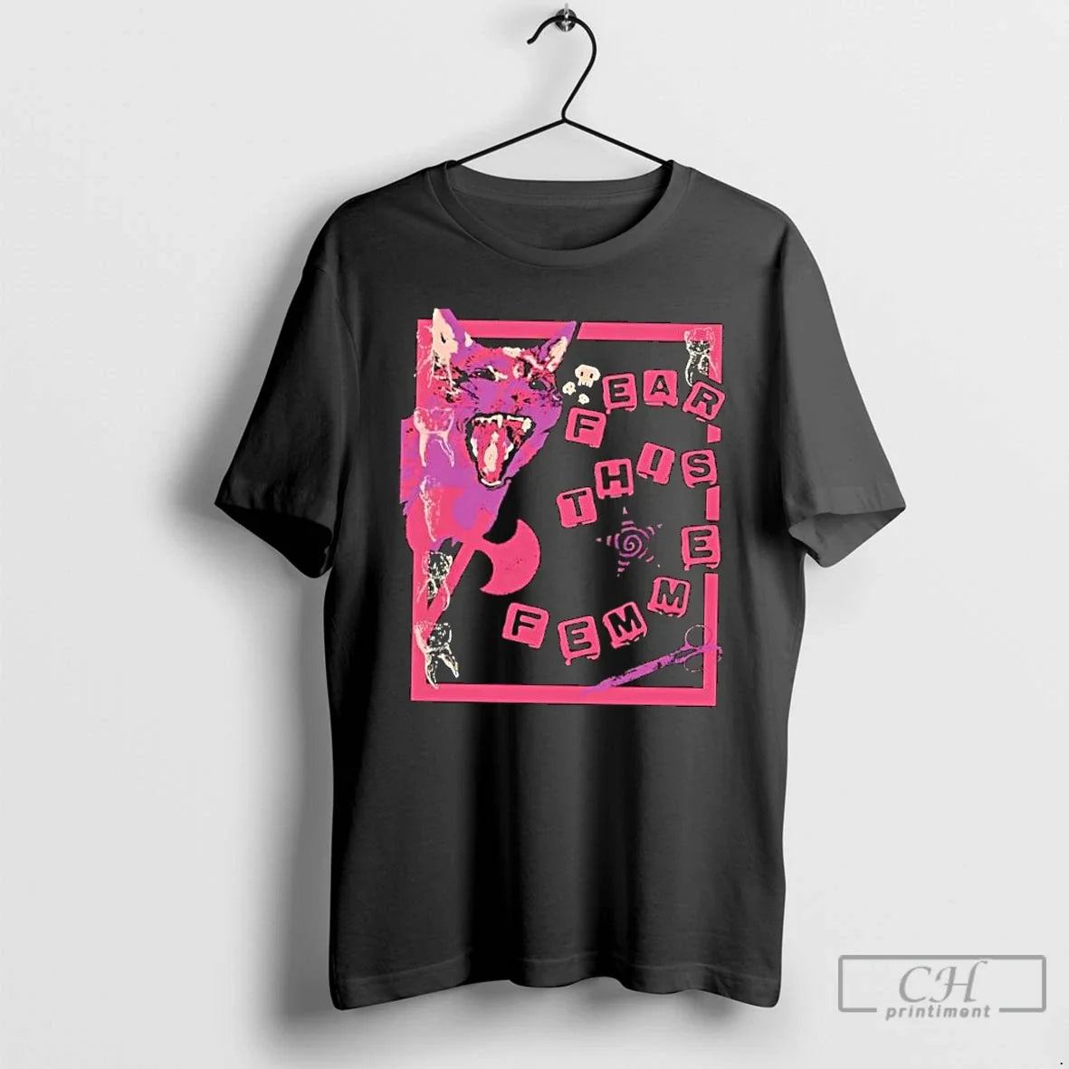Classic Fear This Femme Dog Art Retro - T-Shirt, Sweatshirt, Hoodie