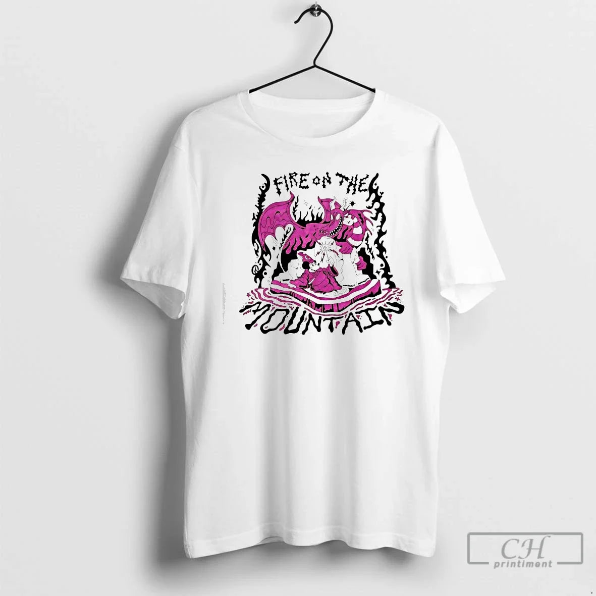 Classic Fire On The Mountain Wizard And Dragon Graphic - T-Shirt, Sweatshirt, Hoodie